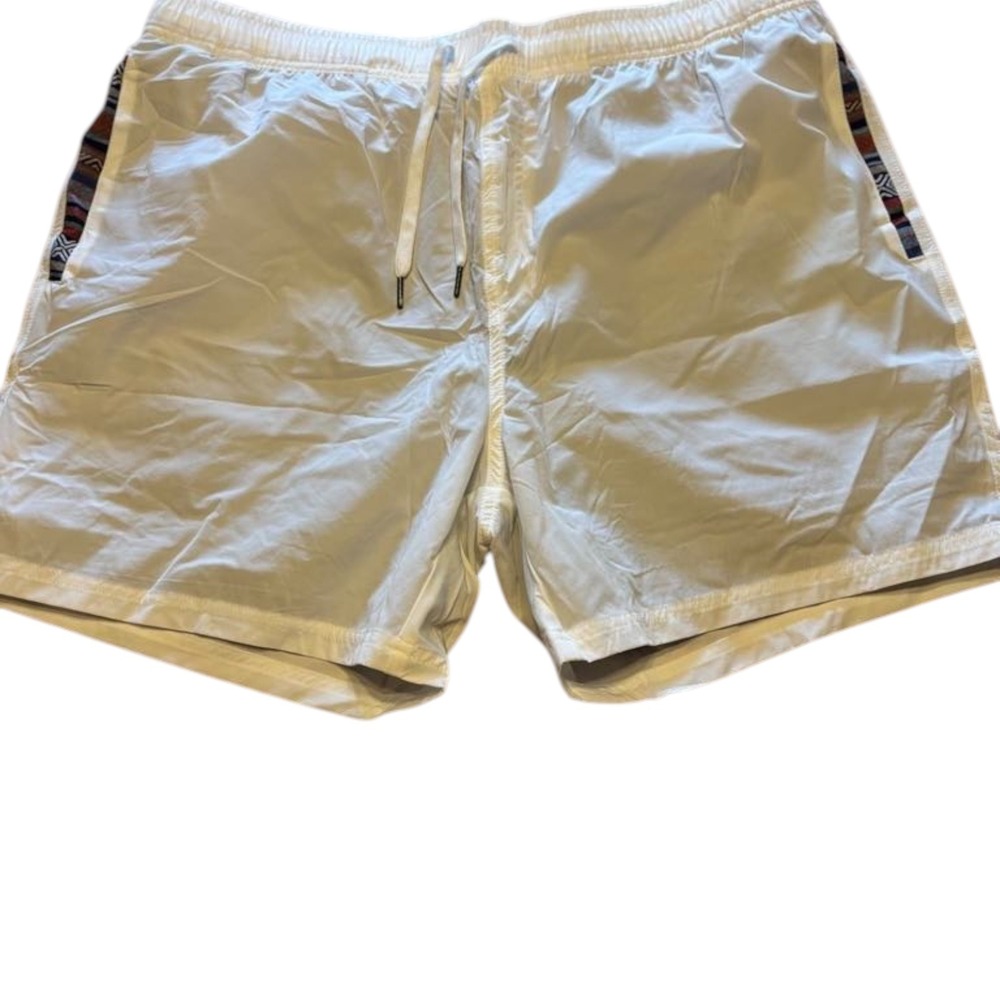 Swim Trunks Elastic Waist Casual Shorts Aztec‎ Trim Size 40